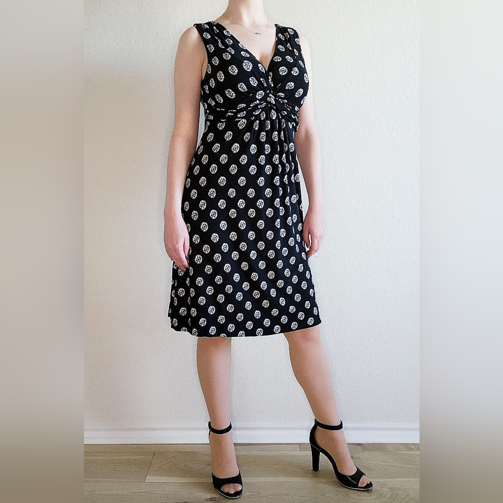 Soma Jersey Black and White Midi Dress, Size S